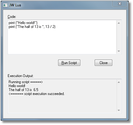 JW Lua Window